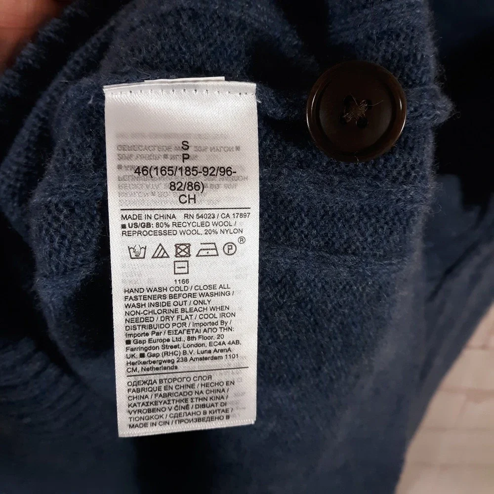 Banana Republic Wool Blend Sweater Mens Small Pullover Blue Knit Mock Neck